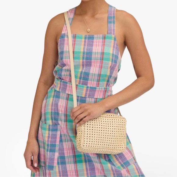 Clare V Midi Sac Cream Rattan Woven Leather Crossbody Bag - Picture 2 of 12